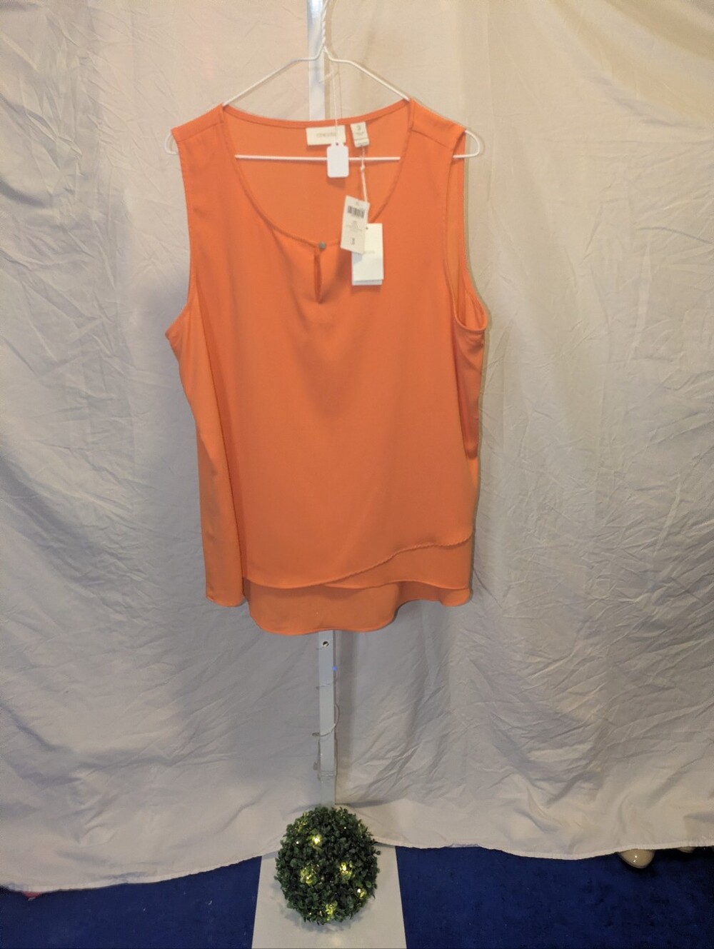 Chico's NWT Tiered Aimee Sleeveless Tank Top Orange Size 3 / XL